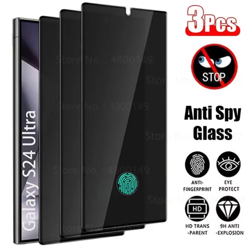 3 Fundas protectoras antiespia de pantalla de vidrio templado para samsung